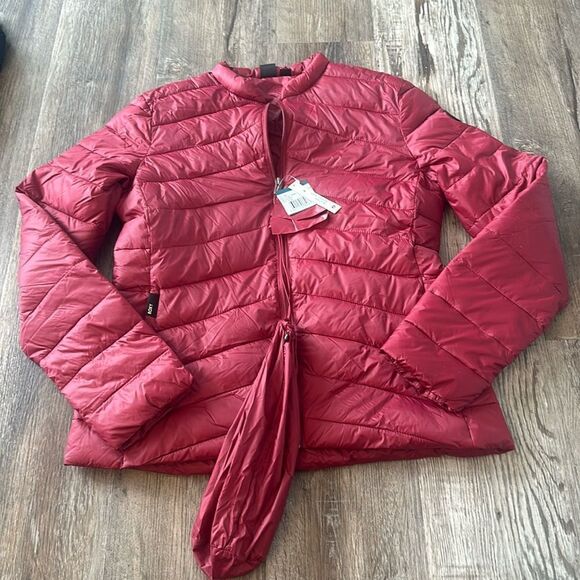 Roxy Women's Coast Road Zip-Up Packable Puffer Jacket Tibetan Red Size S New - Picture 3 of 8